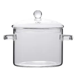 厨房-使用高硼硅酸盐玻璃迷你平底锅，用于方便面汤的明火加热