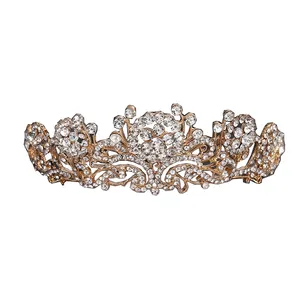 Queen's crown Wedding Hair Accessories CZ Bridal diadems Tiara Crowns Coronas De Reinas T0157