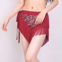 Foulard de danse du ventre à sequins pour femme, avec pampilles, pour performance scénique, entraînement et pratique