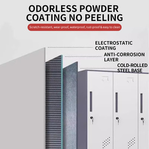 Armoire en acier noir mat à 12 compartiments avec serrure, armoire métallique domestique polyvalente pour vestiaires de gym et <span class=keywords><strong>d</strong></span>'école - Product Image 3