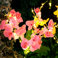Lampes solaires LED à 3 ou 5 têtes en forme de rose artificielle, étanches IP65, RGBW, à intensité variable, pour décoration extérieure, pelouse, à brancher dans le sol