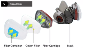 UT 6200 Mascara Bearing 6200 Arbeits schutz Chemikalien beständig 6100 6200 6300 Half Face Gasmaske Atemschutz - Product Image 2