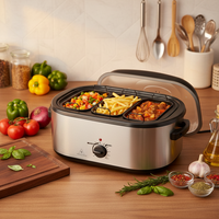 Rôtissoire électrique 3-en-1 pour dinde avec grande capacité de 18/22 QT, minuteur programmable, idéale pour la cuisson de plusieurs plats en fêtes
