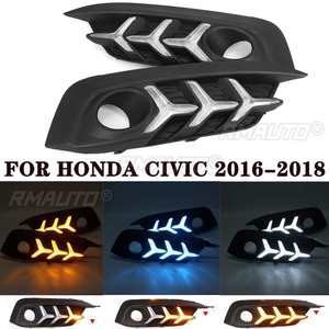 ไฟเดย์ไลท์ LED DRL 2 ชิ้น พร้อมไฟเลี้ยวในตัว สำหรับ Honda Civic ปี 2016 2017 2018 - Product Image 1