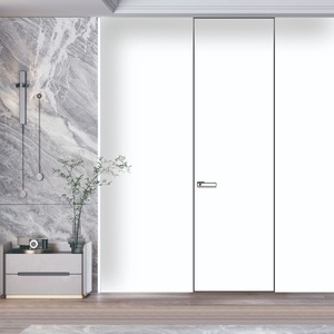Puerta de losa de madera <span class=keywords><strong>roja</strong></span> hecha a medida, aleación de aluminio, respetuosa con el medio ambiente, puerta interior abatible sin pintura, nuevo fabricante - Product Image 2
