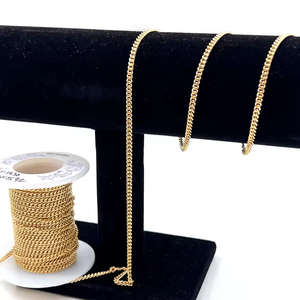 Haute qualité 14k or rempli 2.9mm 2.0mm lien chaîne cubaine pour femmes accessoires de fabrication de bijoux - Product Image 3