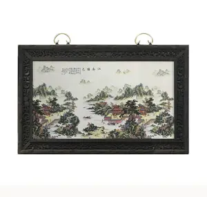 Chinesische handgemalte Famille Rose Porzellan Wand kunst Dekor Malerei zum Verkauf