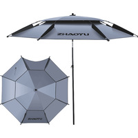 Parapluie de pêche d'extérieur grand format, épaissi, double couche, anti-UV, pliable, avec fonction bâton de marche, imperméable