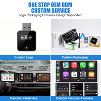 Adaptador Inalámbrico 2 en 1 para Auto, Dongle de Video con IA, Mini Dongle Carplay, Android Auto Plug and Play, Portátil, para Automóvil