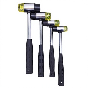 Marteau à pointe en caoutchouc de qualité industrielle, double face 25 mm, manche en acier 224 mm, marteau souple, tête de 400 g - Product Image 2