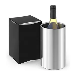 750ml Custom קמפינג בישול נייד קרח מתכת יין Chiller מבודד כפול קיר נירוסטה בקבוק יין Cooler דלי