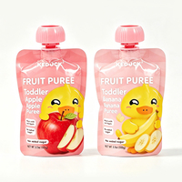Op maat gemaakte roze glanzende afwerking, eetbare plastic spuitzak voor babyvoeding, fruitpuree, jam, vloeibare voeding, Mylar zakken
