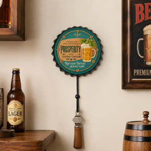Support mural décoratif en métal personnalisé, imprimé bière vintage, robuste, pour capsules de bière, idéal pour bar à domicile ou '<span class=keywords><strong>man</strong></span> cave' - Product Image 3