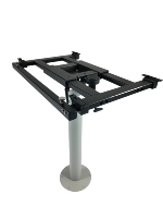 Pied de table pour camping-car avec plateau extensible coulissant, piétement à colonne unique pour camping-cars
