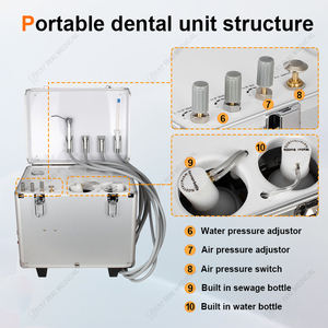 Draagbare Tandheelkundige Koffer Met Elektrische Stroombron Mobiele Trolley & Turbinezuigkracht Gemaakt Van Duurzaam Metaalstaal & Kunststof - Product Image 5