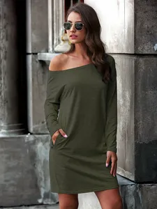 Nuovo Abito Estivo OEM con Collo Asimmetrico e Tasca Nascosta, Vestito Plus Size per Club Notturni, Abbigliamento Sexy da <span class=keywords><strong>Donna</strong></span>, Abito Casual - Product Image 3