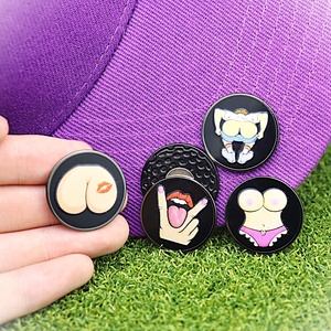 Bolsa para monedas y marcadores de pelotas de golf en blanco, con estampado de putter, de esmalte de zinc negro, con diamantes de imitación, de la marca Sparkly Avec Wholesales Die Aid, de primera calidad - Product Image 2