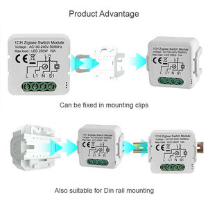 <span class=keywords><strong>Module</strong></span> d'interrupteur Zigbee/<span class=keywords><strong>WIFI</strong></span> N&L 1234 GANG 16A15A10A avec mémoire de l'état de coupure de courant, Tuya Smart Life, installation facile en retrofit - Product Image 2
