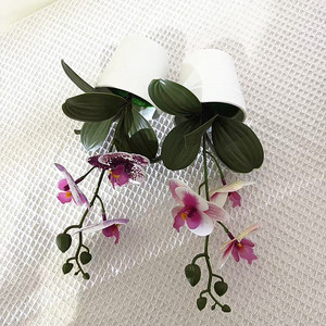 Nuevo Bonsái de Phalaenopsis Artificial en Maceta con Tres Flores y Tres Hojas, Película 3D, Planta Artificial en Maceta para Interiores/Restaurantes - Product Image 3