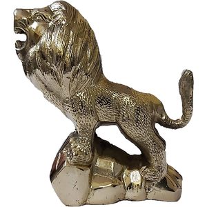 PARIJAT artesanía latón Lucky Lion estatua Art Deco diseño estilo Vintage para el hogar y la Oficina Decoración Guardian Lion figurita (1) - Product Image 4