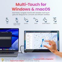 Moniteur de voyage 15,6 pouces FHD 90% SRGB 60Hz HDR HDMI USB-C pour ordinateur portable MacBook PC Surface PS5 Xbox, écran externe