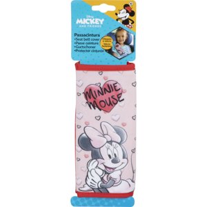 Cuscinetto per cintura di sicurezza auto Disney Minnie Mouse, rosa, chiusura con strappo - Product Image 5