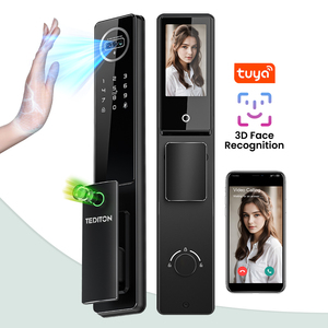 Harga pabrik Tuya Real-Time panggilan Video 3D pengenalan wajah kunci pintar interkom di dalam sidik jari kamera pintar kunci pintu untuk G - Product Image 1