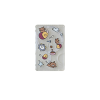Étui magnétique à motif mignon Lucky Grass pour cartes, compatible iPhone Samsung, avec dos transparent et fixation pour carte de transport
