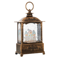Décorations de Noël transfrontalières : Lanterne en plastique à thème Père Noël, boîte à musique, boule de cristal lumineuse, petits cadeaux de Noël pour les fêtes