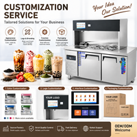 Station de préparation de boissons intégrée en acier inoxydable OEM pour salon de thé