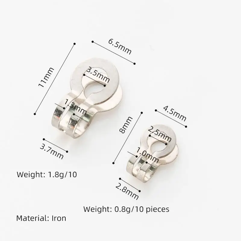 1000 pcs/bag Iron Ball Beads Chains Connector Clasps End Beads Crimp Silver Tone for DIY Jewelry Accessories