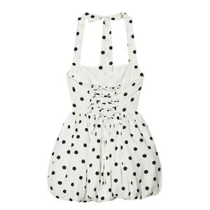 Vestido de Mujer con Cuello Halter y Espalda Descubierta, Estampado de Puntos, Elegante y Dulce, Novedad de Primavera - Product Image 3