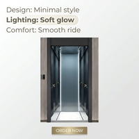 Ascenseur compact pour maison, petit immeuble, 4 étages, capacité 400 kg, porte manuelle, installation facile, faible entretien, alarme de sécurité, usage familial quotidien