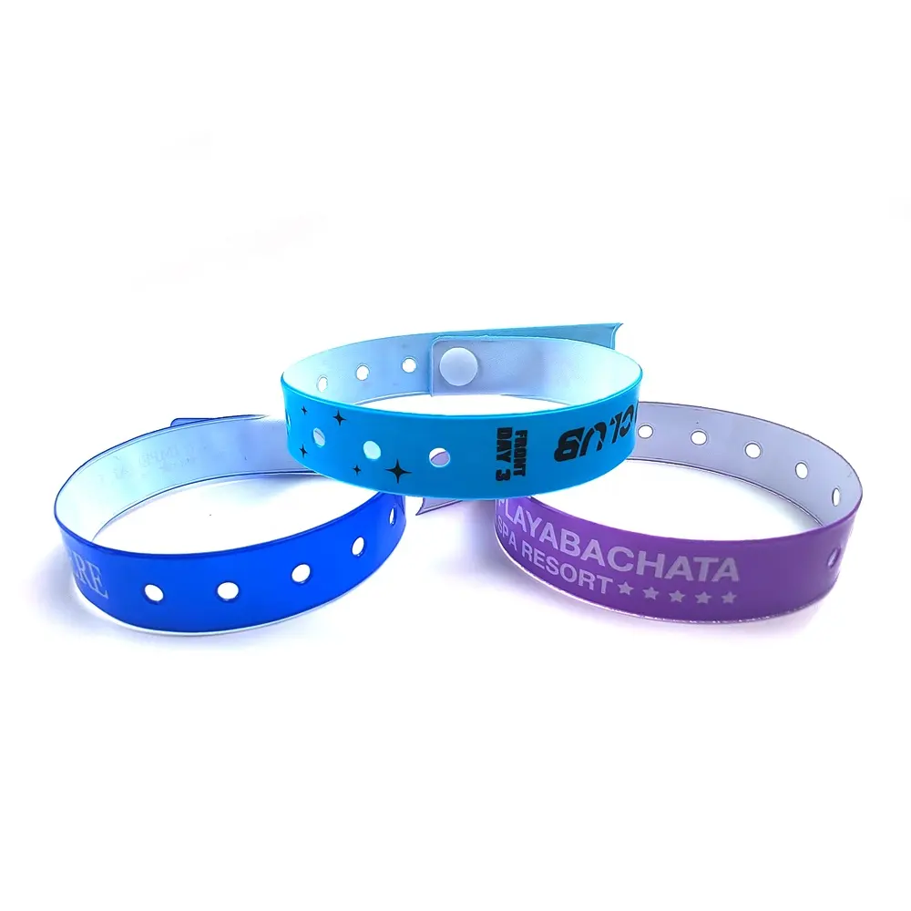 Armband Voor Geschenken Op Maat Bedrukt Logo Kerst Pvc Vinyl Polsband Hotel Polsbandjes