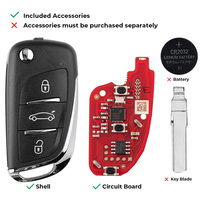 Clé de voiture universelle Xhorse à 3 boutons XKDS20EN 2e génération 315Mhz 433Mhz, télécommande de remplacement à puce pour entrée sans clé