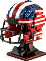 Ensembles de blocs de construction personnalisés pour casque de rugby, briques DIY, modèle de collection, cadeau, décoration, jouets éducatifs originaux en ABS