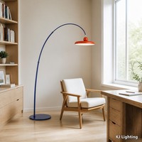 Lampe sur pied moderne bleue en forme d'arc, lumière décorative LED pour salon, chambre à coucher, coin lecture, hôtel