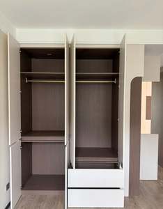 Modern Bedroom Closet <b>Wardrobe</b> With Drawers and Shelves for Apartment Rooms - Product Image 1