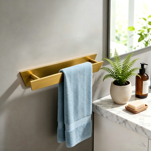 Toallero de Pared de Acero Inoxidable SUS304 Dorado Cepillado de 40cm, Autoadhesivo, Sin Perforación - Product Image 4