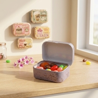 Boîte de rangement rectangulaire en fer blanc, écologique, motif vintage, pour chocolat, chewing-gum, bonbons, bijoux