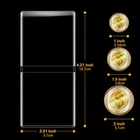 Porte-badges et porte-monnaie en vinyle PVC transparent 2x2 pouces avec logo personnalisé et double poches pour collection