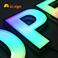 RGB LED Kanallı Açık Harfli Özel Logo Tabelası Tam Renkli Programlanabilir Akrilik Işıklı Harfler Dış Mekan İşletme Tabelası