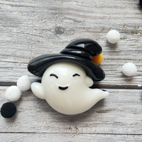 Jouets Squishy Halloween – Lot de 4 Figurines Brillantes en TPR : Citrouille, Sorcière, Fantôme, Grimaceur – Anti-stress Certifié QC – Boîte Cadeau Décorative