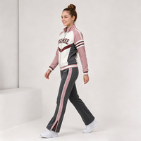 Ensemble de survêtement rose vintage pour filles, design rétro personnalisé, veste et pantalon par sublimation OEM, vêtements de sport OEM