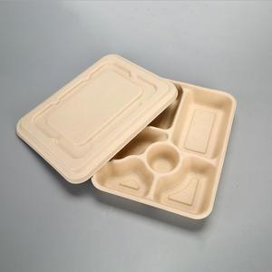 Bandeja desechable Biodegradable para alimentos, bandeja para comida con tapa, para extraer caña de azúcar, 100% - Product Image 5