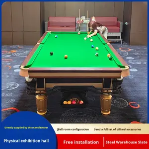 โต๊ะบิลเลียดหินอ่อนแปดลูกสไตล์จีนเชิงพาณิชย์พร้อมแผ่นหินสีเขียวสำหรับการแข่งขันสนุ๊กเกอร์พูลกีฬา - Product Image 2