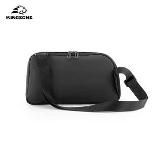 Kingsons Men's Shoulder Bag Mini Crossbody Black Waterproof Zipper Sling Bag Everyday Use All Seasons - Product Image 2
