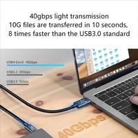 Kabel Pengisi Daya TPC 240W USB4.0 Kompatibel untuk Komputer Notebook Seluler & Konsol Game Pengisian Cepat Thunder untuk Data Lightning C