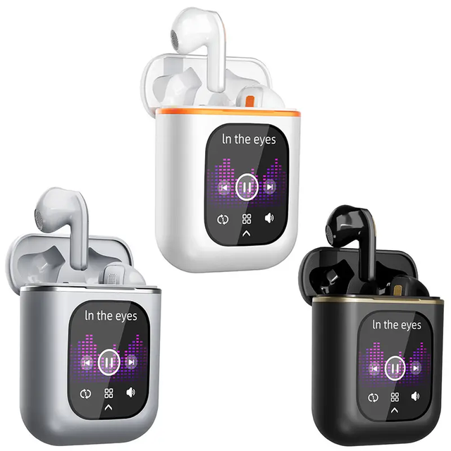Trending Products High Quality K2 Tws Earphone Smart Touch Screen App Control Enc Lcd Local Music Tf Card True Wireless Earbuds