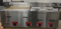 Plancha à gaz commerciale avec friteuse intégrée